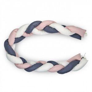 BabyJem fonott lökhárító oldalvédelem (szín: rózsaszín)