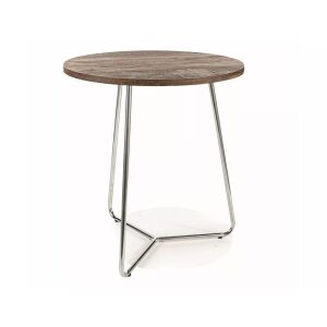 Alta B kerek diófa dohányzóasztal króm lábakkal - Signal