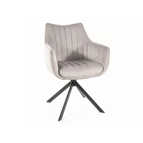 Azalia Velvet Forgó Szék Világosszürke Fekete Vázzal