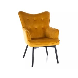 Carmen Velvet Bársony Fotel Curry Fekete Fa Vázzal 113960559 - Signal