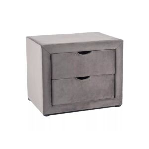 Szürke bársony éjjeliszekrény két fiókkal, ET-002 Velvet - Éjjeliszekrény
