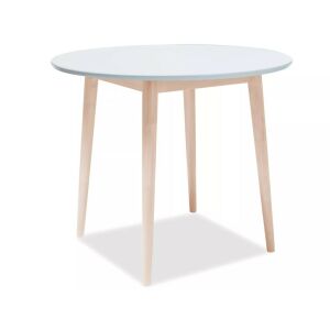 Larson Skandináv Kerek MDF Étkezőasztal Fehér-Tölgy 90cm