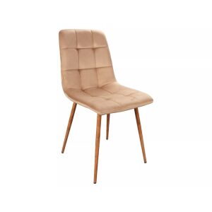 Mila D bézs bársony étkezőszék tölgy lábakkal - Signal