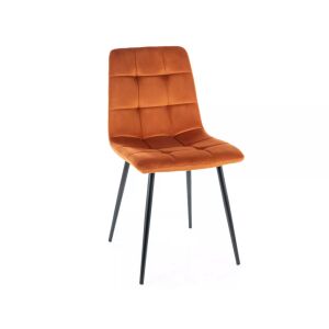 Mila Velvet Étkezőszék fahéj színben fekete fém lábakkal - Signal