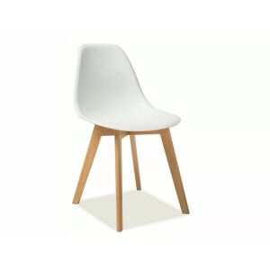 Moris Skandináv PP Műanyag Szék Bükkfa Lábakkal Fehér Színben, Modern Design - Étkező szék
