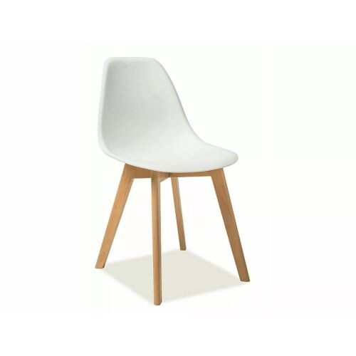 Moris Skandináv PP Műanyag Szék Bükkfa Lábakkal Fehér Színben, Modern Design