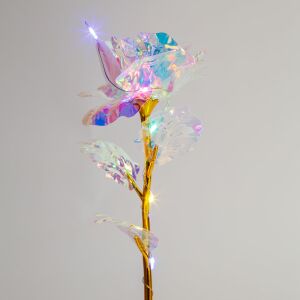 Bewello LED-es világító művirág dekoráció - rózsa - fehér da01199  csodarózsa 113979711 - Rózsa