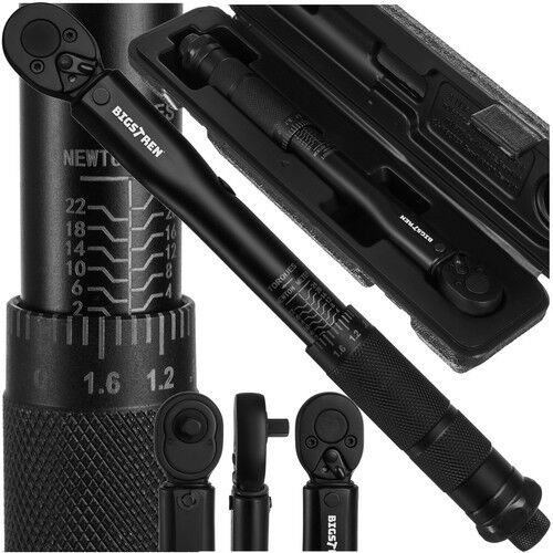 Cheie dinamometrică Bigstren 1/4 2-24Nm cu cutie, antrenare 1/4 inch, interval de cuplu 2-24 Nm, negru, cu cutie