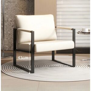 Fotoliu BeComfort bej cu cadru metalic negru - Mobilier de living