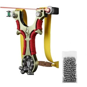 Csomag Slingshot lézerrel és 100 fémgolyóval, Red Line, 12 cm, fém 113983004 - Csúzli