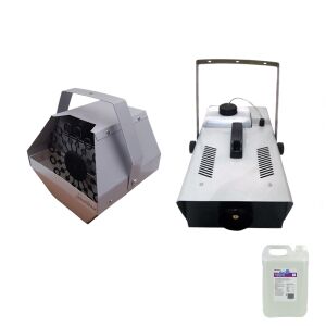 Комплект машина за балони, 5 л течност за балони и професионална машина за дим, IdeallStore®, неръждаема стомана, дистанционно управление... 113983011 - Машина за ефекти и аксесоари