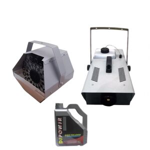 Комплект за балони, професионална машина за пушене и 5 л течност за пушене, IdeallStore®, неръждаема стомана, дистанционно управление включено