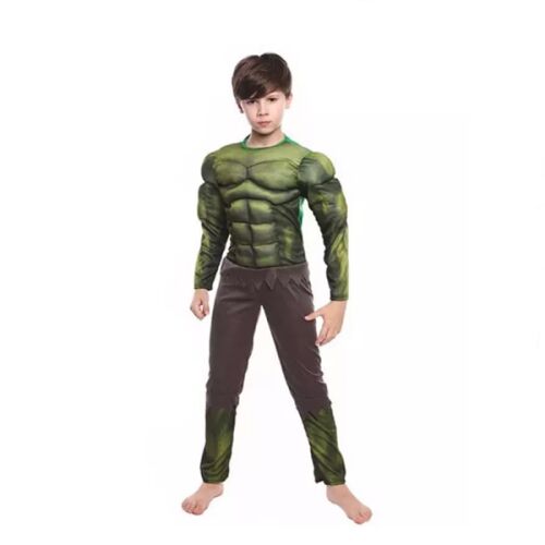 Hulk jelmez gyerekeknek, zöld izomruha és nadrág, 110-120 cm-es méret, 5-7 éveseknek - Jelmez gyerekeknek