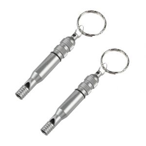 Пакет от две метални аварийни свирки, ключодържател, 7,6 см 113983151 - Ключодържател