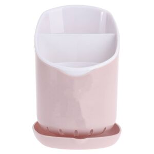 Stojan na príbor s podnosom Excellent Houseware, plastový, 12x11 cm, ružový 113985956 - Skladovanie a organizovanie
