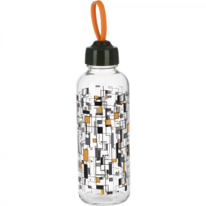 Fľaša na vodu Excellent Houseware, sklenená, 6,5x21 cm, 450 ml, oranžová 113985960 - Preprava jedla a nápojov