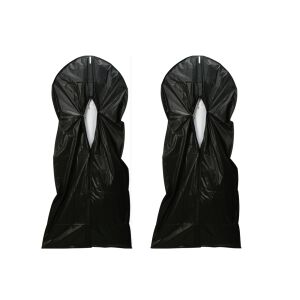 Set mit 2 Excellent Houseware-Kleiderschutzhüllen, Polyester, 60 x 135 cm, schwarz
