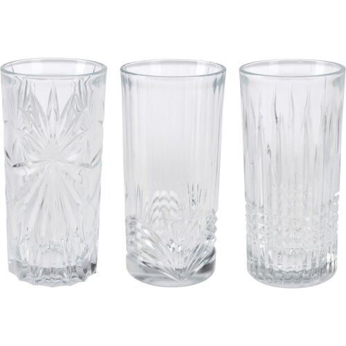 Set mit 3 Gläsern Excellent Houseware, Glas, 7x14 cm, 380 ml, transparent 113986082