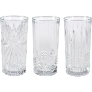 Zestaw 3 szklanek Excellent Houseware, szkło, 7x14 cm, 380 ml, przezroczyste 113986082 - Butelka na wodę