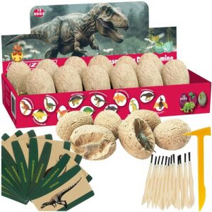 Kruzzel Dinosaurier-Ei-Ausgrabungsset komplettes Set mit Verpackung, Eiern, Werkzeugen und Karten - Wissenschaftliche und Entdeckerspiele