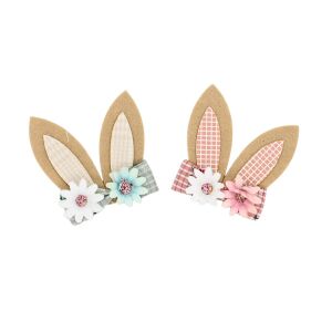 Zestaw 2 klipsów do uszu Zooky w różową kratkę 113986914 - Spinka do włosów, kratka do włosów