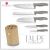 Berlinger Haus Taupe Collection 6-piece knife set with bamboo stand, stainless steel knives, size information