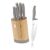 Berlinger Haus Taupe Collection 6-piece knife set with bamboo stand, stainless steel knives