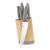 Berlinger Haus Taupe Collection 6-piece knife set with bamboo stand, stainless steel knives