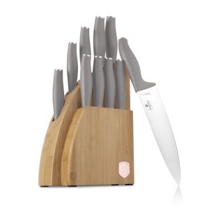 Berlinger Haus BH3122 Taupe 10 Piece Knife Set with Bamboo Block - Kitchen Knife
