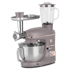 Berlinger Haus BH 9530 Taupe Multifunktions-Küchenmaschine, 1500W, mit Mixer, Fleischwolf und Nudelmacher-Zubehör - Küchenroboter