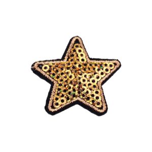Kyrra hőtapadó alkalmazás, flitteres csillag 35 mm, arany 113987445 - Vasalható matrica