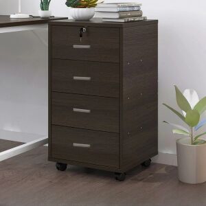 Zárható fiókos szekrény guruló konténer 75 x 37 x 40 cm FUR1917-1 113987750 - BeComfort