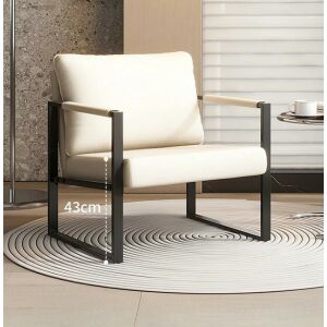 BeComfort béžový kreslo s čiernym kovovým rámom - Kreslá