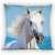 White horse pillow cover, 40x40 cm, Lovas White pillow cover