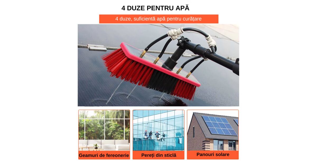 Perie Profesionala Telescopica, Multifunctionala - Curatare Panouri ...