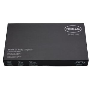 Zestaw sztućców Rösle Culture 30 elementów, 6 osób, najwyższa jakość, nowoczesny design, elegancki, ze stali nierdzewnej, trwały, luksusowe pudełko prezentowe, matowe wykończenie, stal nierdzewna, opakowanie - Rösle