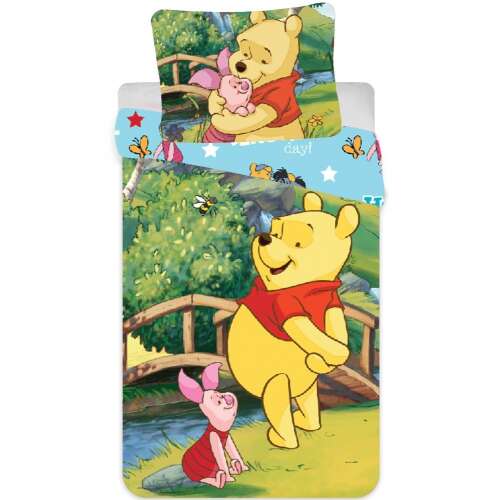 Disney Winnie the Pooh detská súprava posteľnej bielizne, 90x140cm, 40x55cm, s Winnie the Pooh a Prasiatkom