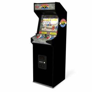 Függőleges konzol 14 játék ARCADE1UP, Street Fighter™ II Deluxe, 155 cm magas, 17 hüvelykes színes kijelző, Marquee világítás, külső hangszóró, állítható hangerő, felborulás elleni védelem, v