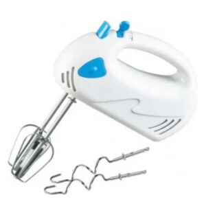 Kézi mixer, 250 W, 7 sebesség, 4 rozsdamentes acél lapát, fehér