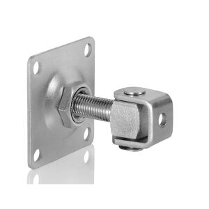 Verzinktes verstellbares Scharnier mit quadratischer Befestigungsplatte 70x70 mm M14-Stab für Flügeltore 113996810 - EmaConstruct