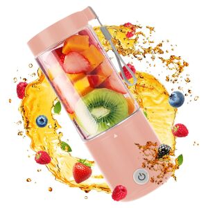 Mini elektromos turmixgép, Bleksy®, USB-n keresztül újratölthető, 80 W, 22 000 fordulat/perc, hordozható, többfunkciós, öntisztító, hosszú autonómia, akkumulátor 4000 mAh, űrtartalom 420 ml,