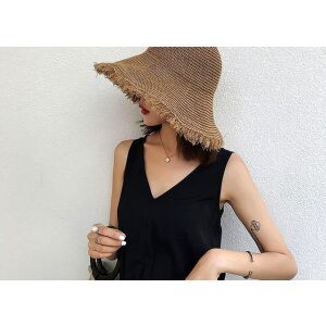 Elegáns női Boho szalmakalap - bézs színű, M-es méret 113999567 - Női kalap