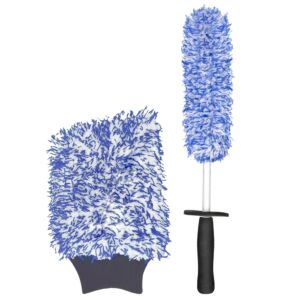 2 darabos készlet - mosókesztyű és autókerékkefe