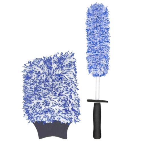 2 darabos készlet - mosókesztyű és autókerékkefe