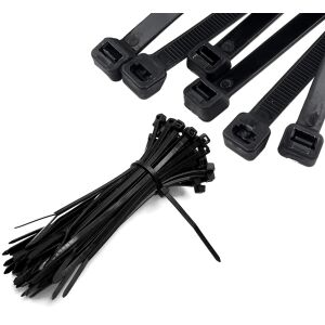 Tartós nylon fekete kábelkötegelő 200x2,5mm 100 db