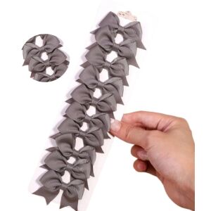 10 db-os babaklipszis készlet szürke masnikkal, kézzel készített fém és szövet, 1,7-2,4 cm