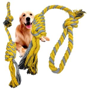 Erős pamut kutyajáték - kötélhúzó kötél rágáshoz, színes, 40 cm hosszú
