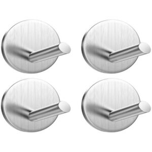 Loft öntapadós fali kampók, ezüst, rozsdamentes acél, 4 darabos készlet