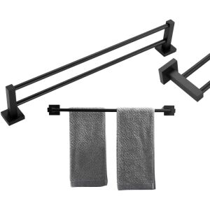 Törülközőtartó 40 cm, fekete matt, rozsdamentes acél