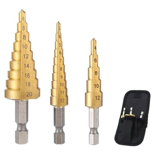 HSS HSS lépcsőfúrófejek, 3db, 4-20mm/3-12mm/4-12mm méretek 114005963